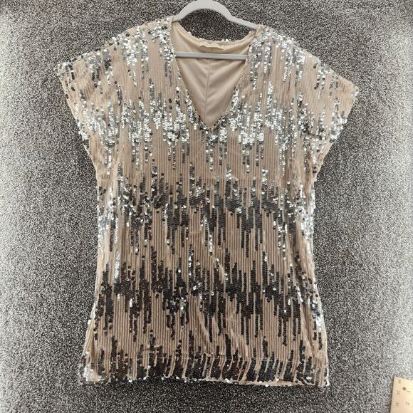 By Together Medium Sequined Short Sleeve Knee Length Dress - Picture 1 of 9